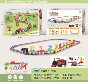 53Pcs Kids Digital Number Train Track Set